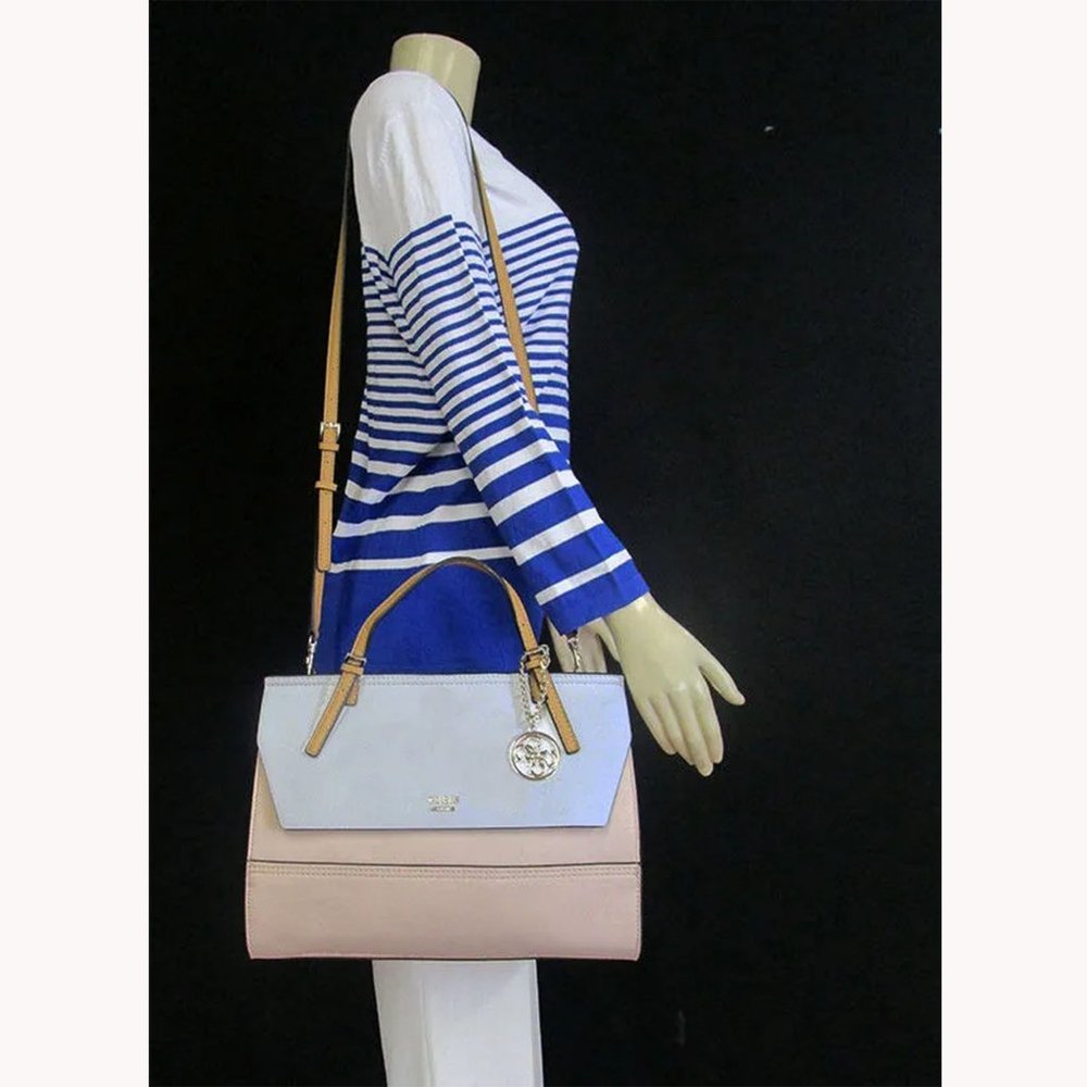 Guess Color Block Top Handle Satchel Shoulder Bag - image 3